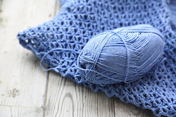Fototapeta na wymiar knitting yarn and knitting needles