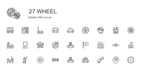 wheel icons set