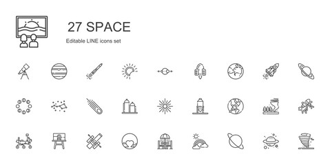 space icons set