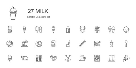 milk icons set