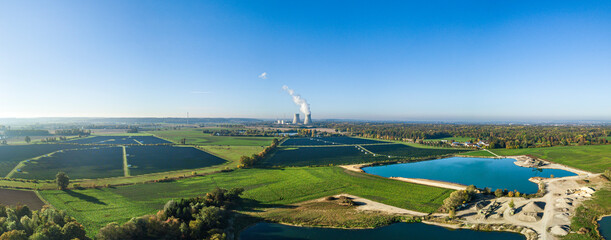 Luftaufnahme Donauried und AKW