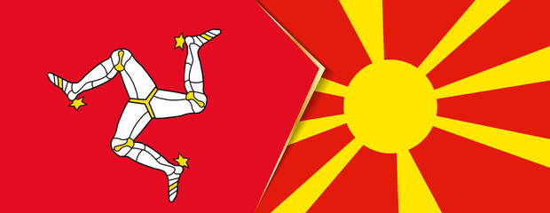 Isle of Man and Macedonia flags, two vector flags.