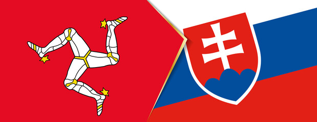 Isle of Man and Slovakia flags, two vector flags.
