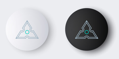 Line Japanese ninja shuriken icon isolated on grey background. Colorful outline concept. Vector. © Oksana