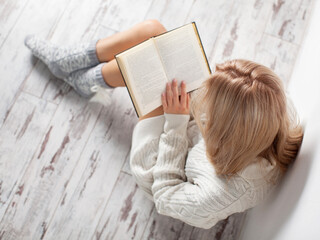 Woman reading book