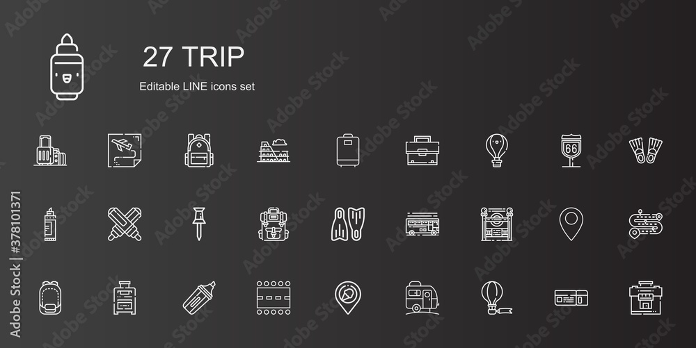 Canvas Prints trip icons set