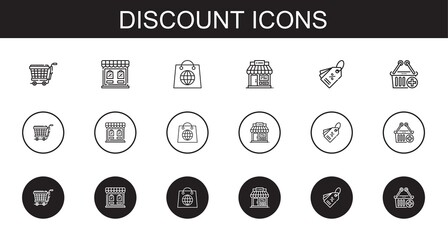 discount icons set