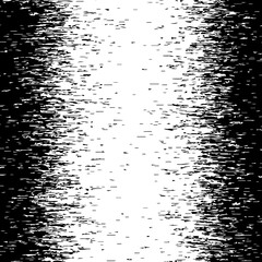 Abstract hatching gradient background. Broken texture explosion. Abstract vertical gradient halftone with falling bits. Rain from strokes. Vector illustration