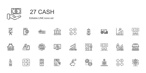 cash icons set