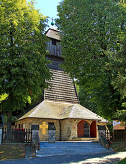Sietesz, Markowa, Nowosielce, Parafia, Kościół, Zabudowa, Zabytek, Kościół, Skansen, Chata, Chłopska, Zagroda,  © woodyd