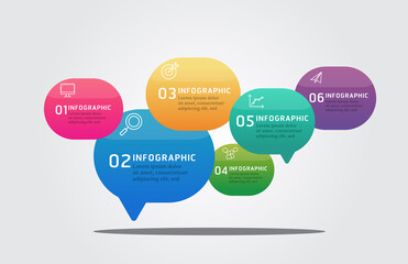 Bubble Speech Infographic Template 6 Options
