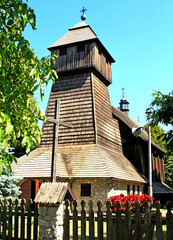 Sietesz, Markowa, Nowosielce, Parafia, Kościół, Zabudowa, Zabytek, Kościół, Skansen, Chata, Chłopska, Zagroda,  © woodyd