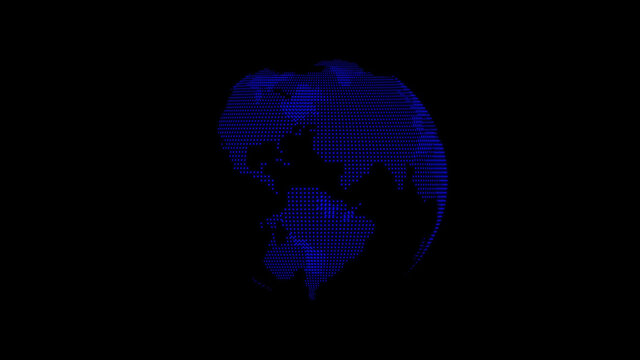 Amazing blue color 3d earth image on black background