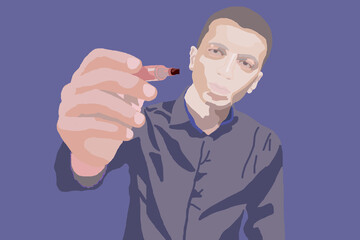 writes with marker on screen illustration