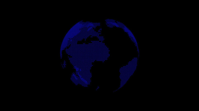 Amazing blue color 3d earth image on black background