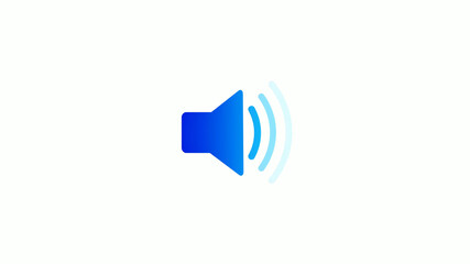 New blue and cyan gradient speaker icon on white background