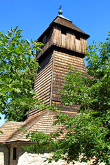 Sietesz, Markowa, Nowosielce, Parafia, Kościół, Zabudowa, Zabytek, Kościół, Skansen, Chata, Chłopska, Zagroda,  © woodyd