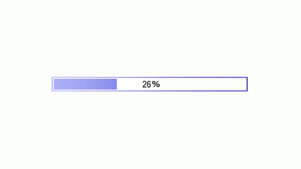 Blue color waiting loading bar icon on white background
