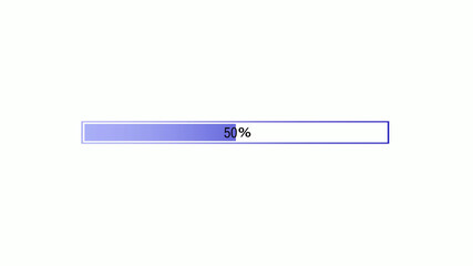 Blue color waiting loading bar icon on white background