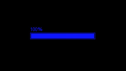 Amazing blue color waiting loading bar icon on black background