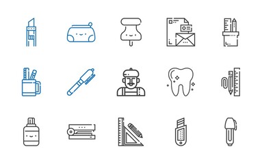 stationery icons set