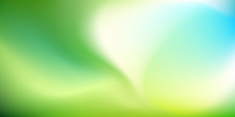Nature blurred background. Abstract Green Blue gradient with light backdrop. Vector illustration. Ecology concept for your graphic design, banner, poster, wallpapers, website
