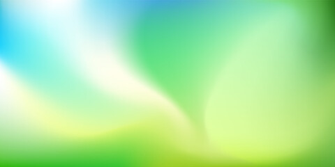 Nature blurred background. Abstract Green Blue gradient with light backdrop. Vector illustration. Ecology concept for your graphic design, banner, poster, wallpapers, website