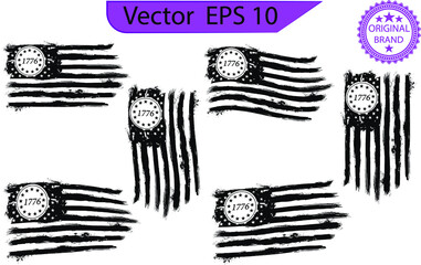 Betsy Ross 1776 13 Stars Distressed US Flag. Only commercial use	