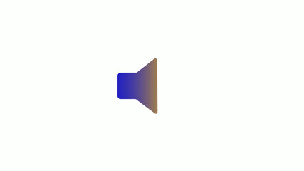 Blue and yellow color gradient speaker icon on white background