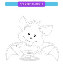 Coloring book for kids - rat smiling. Black and white cute cartoon unicorns. Vector illustration.	
