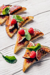 Fig and raspberry toast
