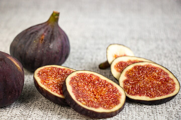 fresh figs on grey background