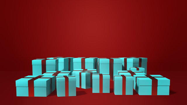 3d rendering of sale concept with goft boxed