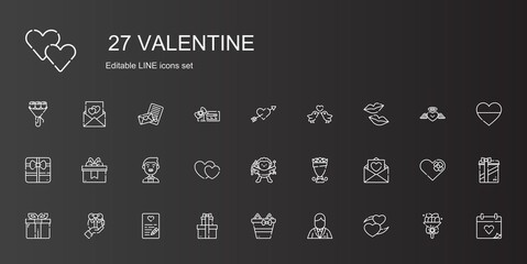 valentine icons set