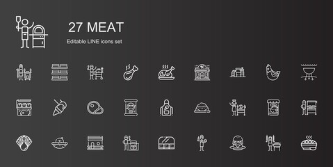 meat icons set
