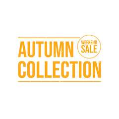 Sale banner autumn rubber stamp