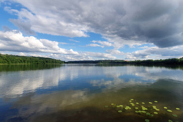 Clouds reflecting in the lake
