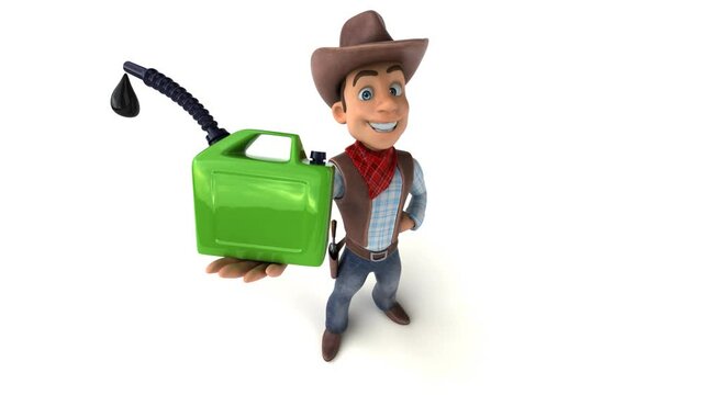 Fun 3D cartoon fun cowboy with alpha channel
