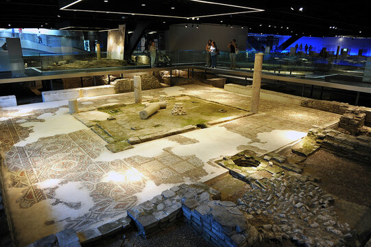 Antiquarium, museum in the ruins of the ancient Roman city of Hispalis, origin of the city of Seville Andalusia Spain