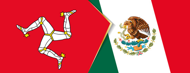 Isle of Man and Mexico flags, two vector flags.