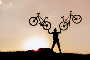 unusual and awareness-raising demonstration with cycling