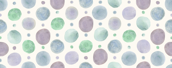 Green Watercolor Ball Ornament. Seamless Modern 