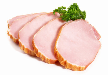 Smoked Pork Neck - Isolated on white Background