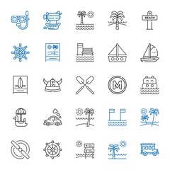 boat icons set