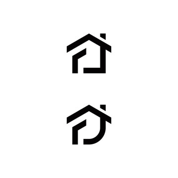 f j fj jf initial home logo design vector symbol graphic idea creative