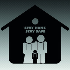 Stay at home, stay safe. Symbol of motivation for health protection in times of pandemic. Measures against coronavirus infection.
