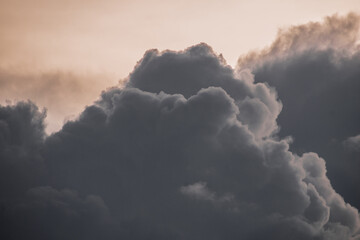 A set of images of clouds taken during a storm and sunset in rural india