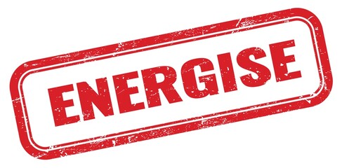 ENERGISE red grungy rectangle stamp.