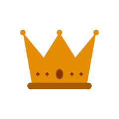 Flat icon crown isolated on white background. Vector illustration.