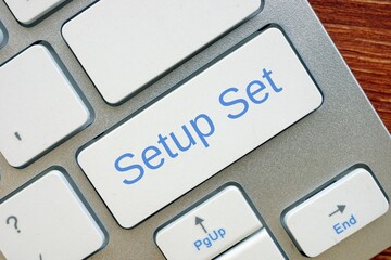Business concept meaning Setup Set with phrase on the sheet.